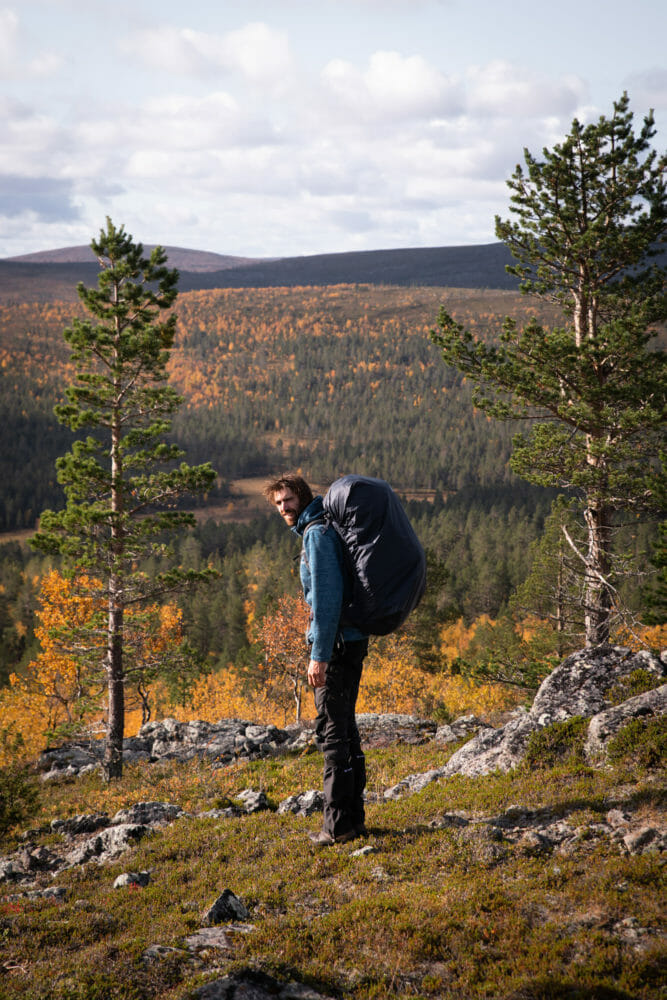 Randonneur en Laponie Finlandaise