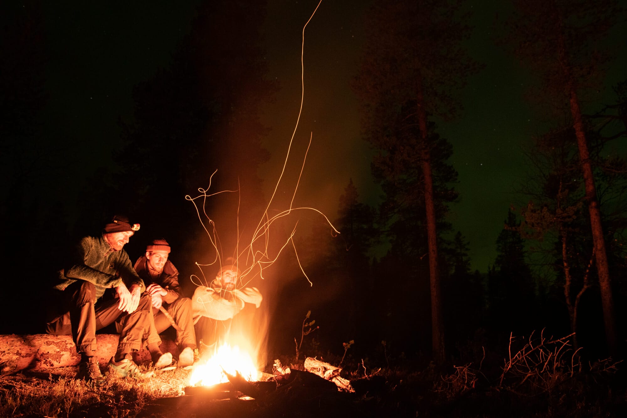 bivouac sous les aurores boréales en Laponie finlandaise