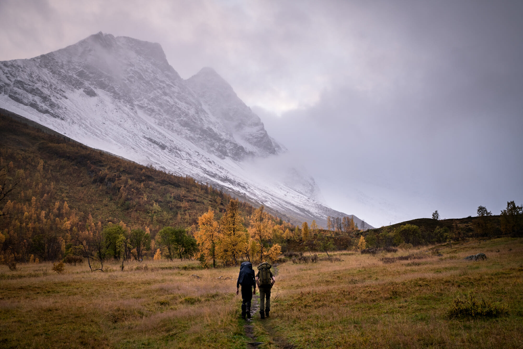 Vallée dans les Alpes de Lyngen