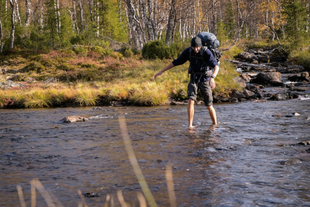 Traversée de rivière en Finlande