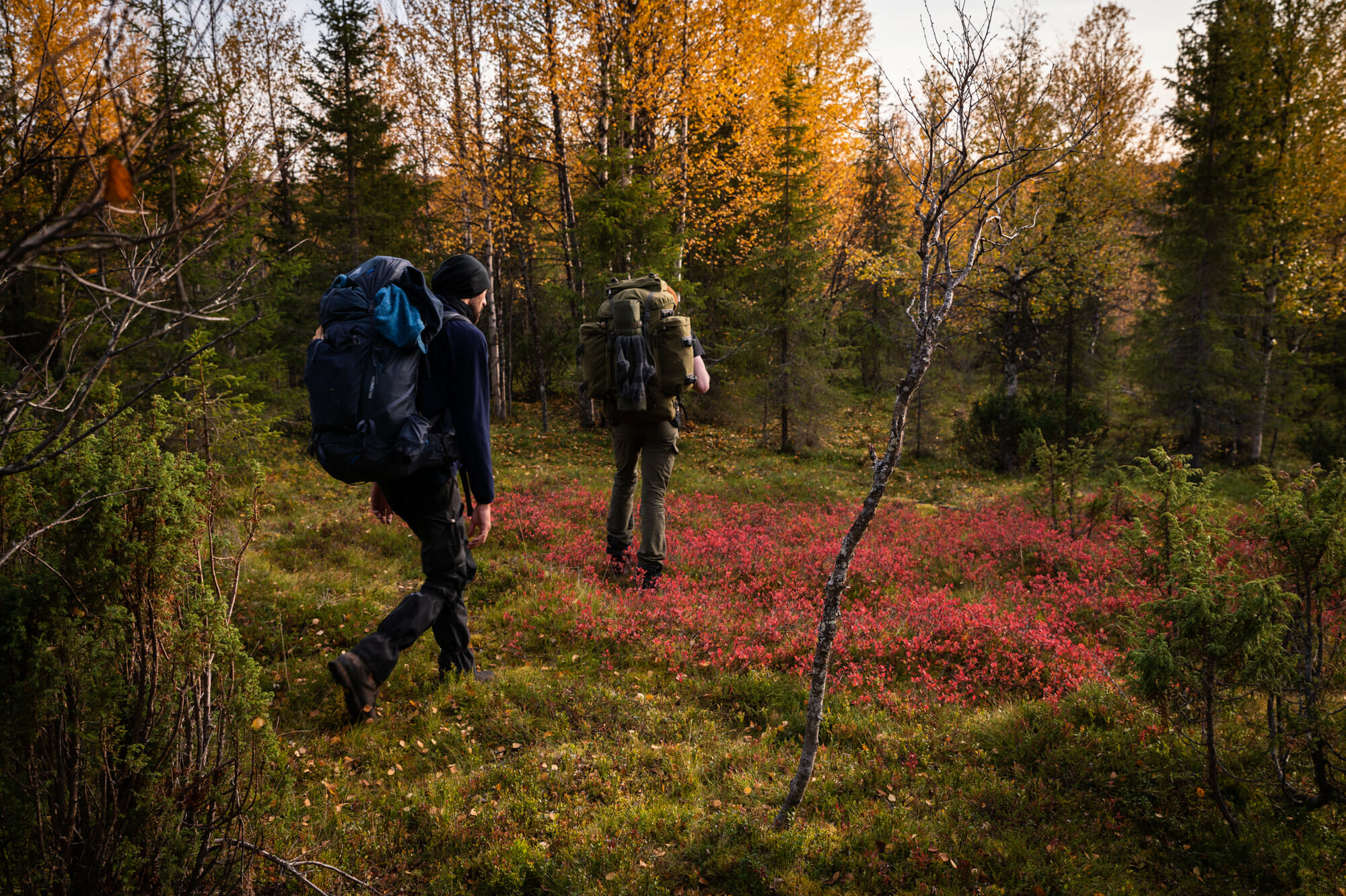Deux randonneurs en Laponie finlandaise