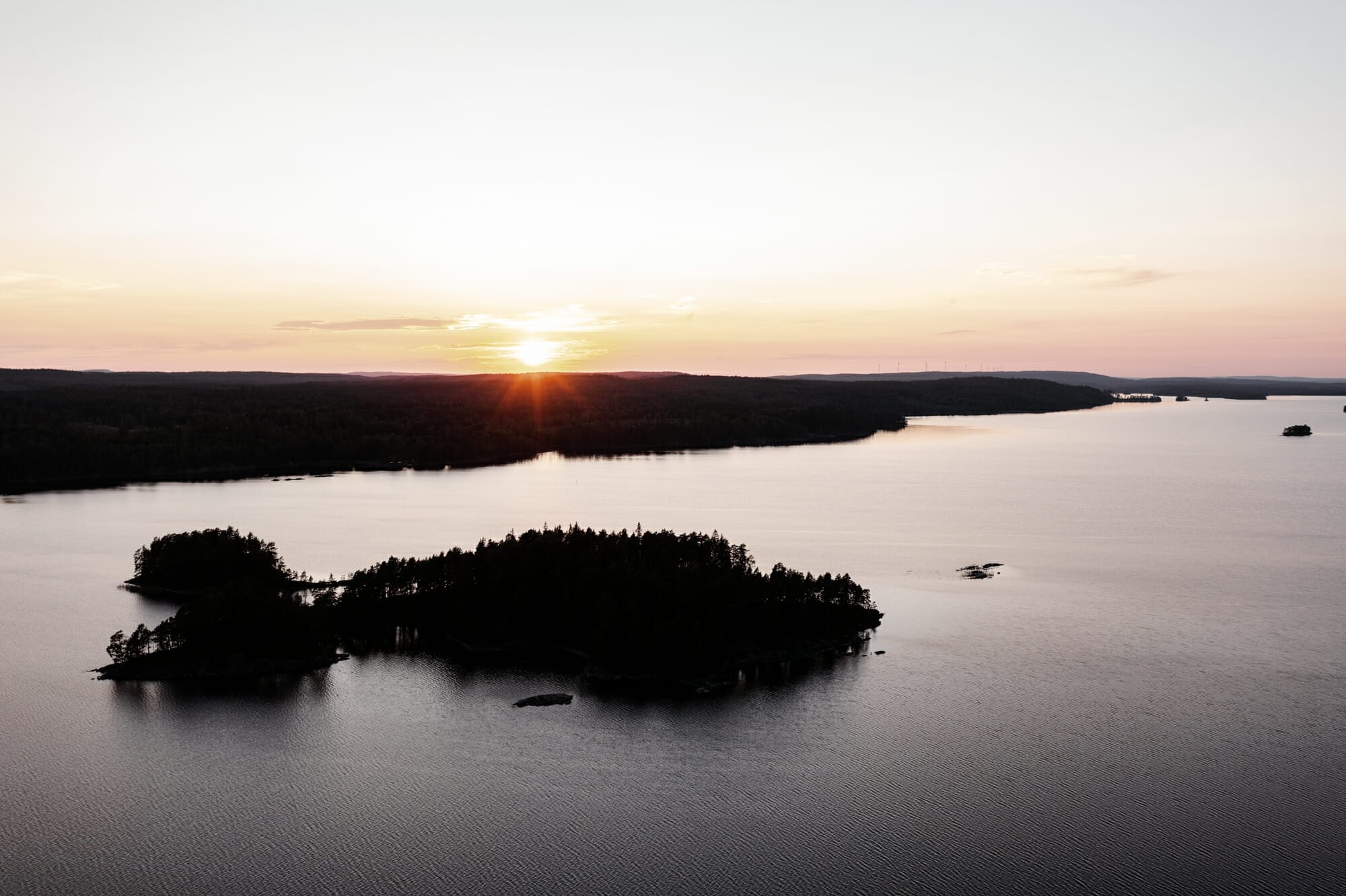 Vue sur une île dans le Värmland en Suède