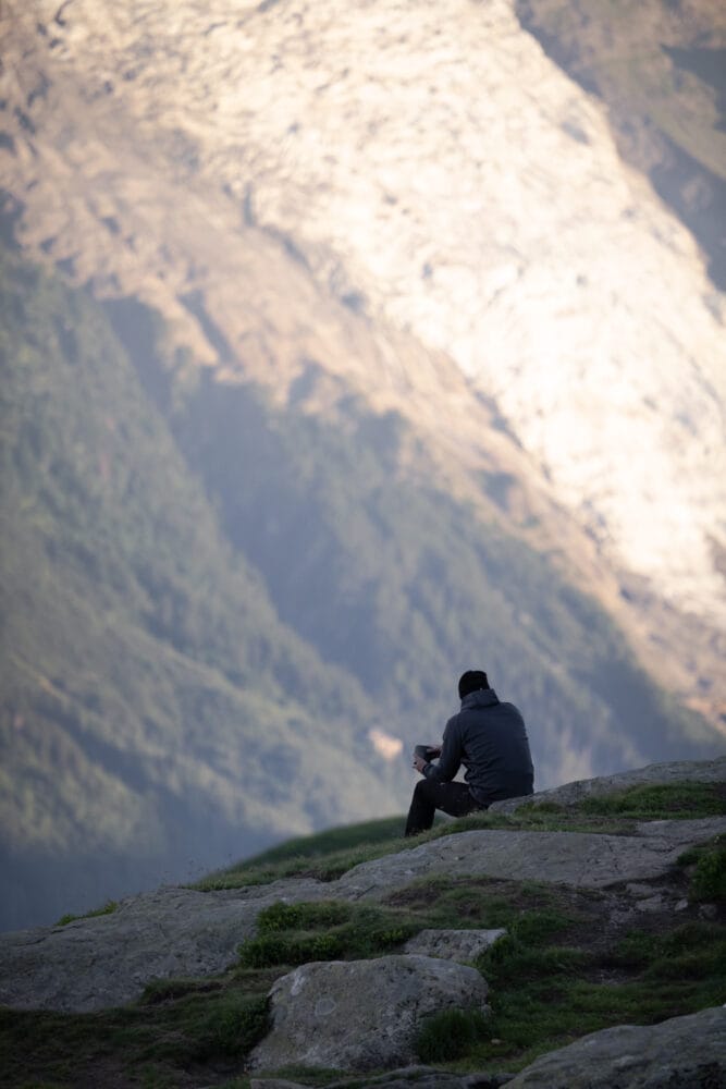Contemplation face au Mont Blanc