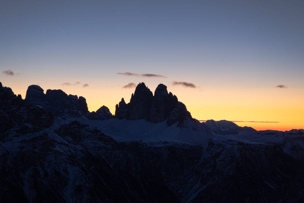 Lever de soleil sur les Tre Cime